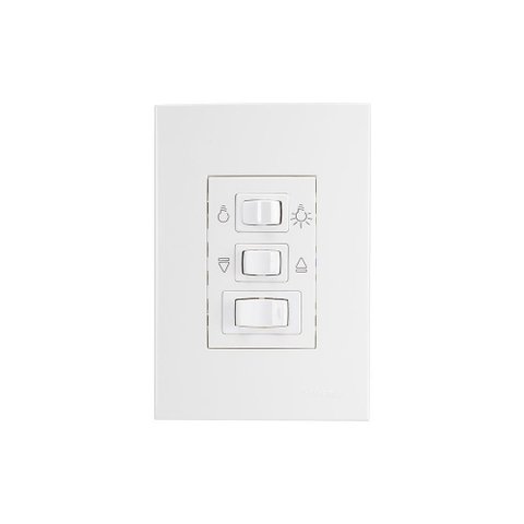 Controle de Ventilador Margirius Sleek 3 Velocidades com Placa 4x2 Branco 220v