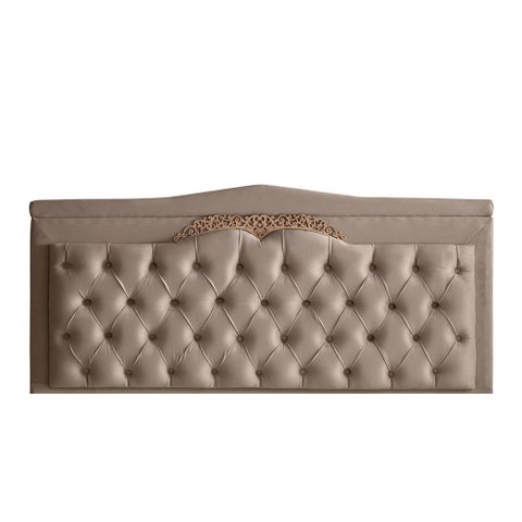 Cabeceira de Cama Box Painel Helena Casal 140 Cm Retro Capitonê Botão Encapados Suede Capuccino Eli