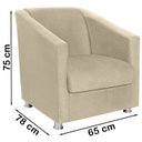 Ver imagem 2 de Poltrona Decorativa Bia Suede Bege MPassos