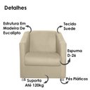 Ver imagem 3 de Poltrona Decorativa Bia Suede Bege MPassos