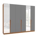 Ver imagem 2 de Guarda-roupa Casal Porto 6 Portas 4 Gavetas com Espelho Freijó/cinza - Politorno