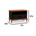 Ver imagem 3 de Rack para TV até 50 Polegadas 120 cm 2 Gavetas Pés Luis Xv em Madeira + Nicho