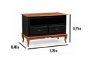 Ver imagem 3 de Rack para TV até 50 Polegadas 120 cm 2 Gavetas Pés Luis Xv em Madeira + Nicho