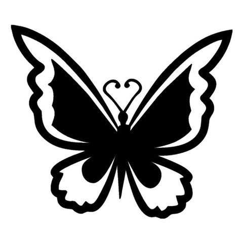 Adesivo Decorativo Borboleta 6 Unidades Carro Moto Geladeira Box Parede:preto