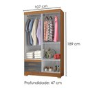 Ver imagem 2 de Guarda Roupa Solteiro 4 Portas 2 Gavetas 107 cm New Recife Freijo Grafite Acetinado Poliman