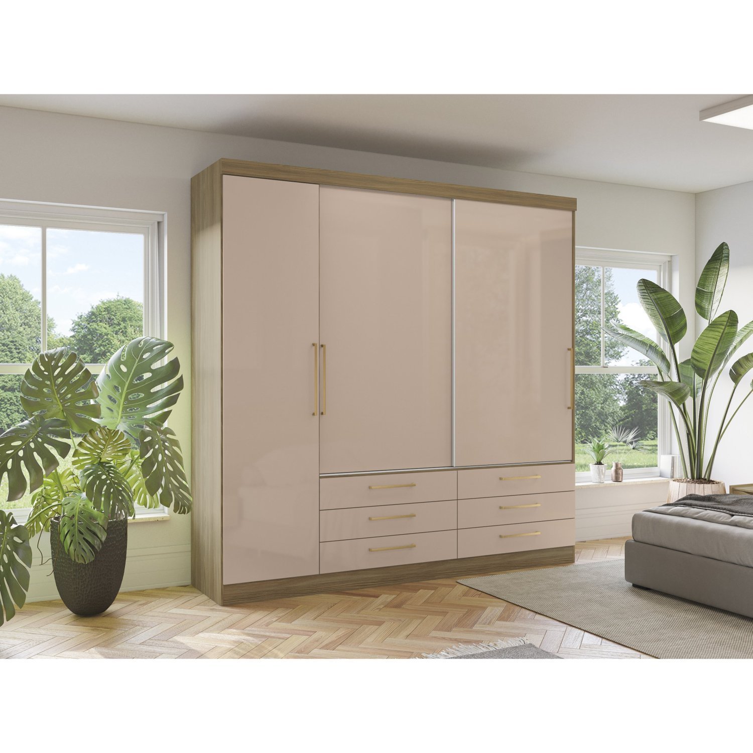 Guarda Roupa 3 Portas e 6 Gavetas Kappesberg | MadeiraMadeira
