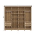 Ver imagem 4 de Guarda Roupa com Espelho e Pés 4 Portas de Correr 4 Gavetas