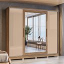 Ver imagem 2 de Guarda Roupa com Espelho e Pés 4 Portas de Correr 4 Gavetas