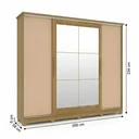 Ver imagem 5 de Guarda Roupa Casal com Espelho 4 Portas de Correr 4 Gavetas 265x234cm Cor Flex Nogueira/Macadâmia/Verde