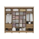 Ver imagem 6 de Guarda Roupa Casal com Espelho 4 Portas de Correr 4 Gavetas 265x234cm Cor Flex Nogueira/Macadâmia/Verde