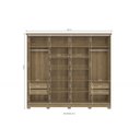 Ver imagem 5 de Guarda Roupa Dupla Face 4 Portas de Correr 4 Gavetas com Pés Marrom/Nogueira/Macadâmia