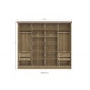 Ver imagem 4 de Guarda Roupa Dupla Face 4 Portas de Correr 4 Gavetas com Pés