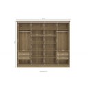 Ver imagem 4 de Guarda Roupa Dupla Face 4 Portas de Correr 4 Gavetas com Pés Marrom/Nogueira/Macadamia
