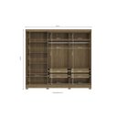 Ver imagem 4 de Guarda Roupa com Espelho e Pés 5 Portas 4 Gavetas Marrom/Nogueira/Macadamia