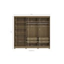 Ver imagem 4 de Guarda Roupa com Espelho e Pés 5 Portas 4 Gavetas Marrom/Nogueira/Verde Oliva