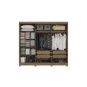 Ver imagem 5 de Roupeiro MDP 5 Portas e 4 Gavetas com Pés Marrom/Nogueira/Verde Oliva