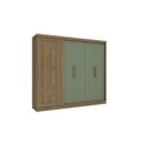 Ver imagem 3 de Guarda Roupa 5 Portas 4 Gavetas Marrom/Nogueira/Verde Oliva