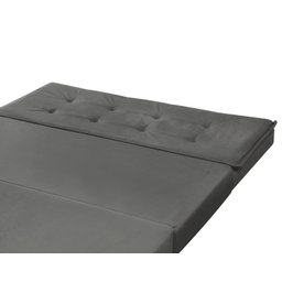 Puff Recamier que Vira Cama Casal Estofado para Quarto Cinza - 5