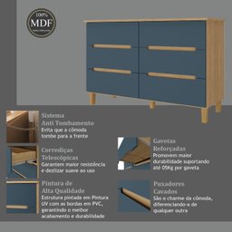 Cômoda 6 Gavetas Logan  - 8