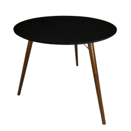 Mesa Jantar Redonda 70cm Preto 3 Pés Palito 75cm Suporte V - 1