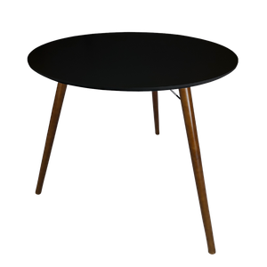 Mesa Jantar Redonda 70cm Preto 3 Pés Palito 75cm Suporte V