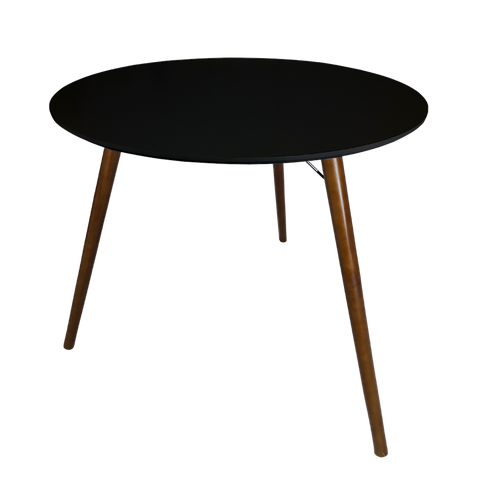 Mesa Jantar Redonda 70cm Preto 3 Pés Palito 75cm Suporte V