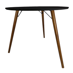 Mesa Jantar Redonda 70cm Preto 3 Pés Palito 75cm Suporte V - 2
