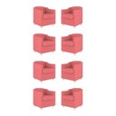 Ver imagem 1 de Kit 08 Cadeiras Poltronas Decorativas Sala de Espera Clinica Tecido Cor:rosa