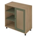 Ver imagem 3 de Buffet 1 Porta Palhinha Rattan Charlotte Verde/Carvalho/Menta