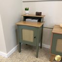 Ver imagem 1 de Mesa de Apoio com Porta em Pintura 3D Charlotte Verde Carvalho/Menta