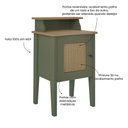 Ver imagem 6 de Mesa de Apoio com Porta em Pintura 3D Charlotte Verde Carvalho/Menta