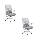 Ver imagem 2 de Kit com 2 Cadeiras Office Diretor Ajustavel e Ergonomica com Nr 17 Everest Cinza/Gelo