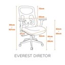 Ver imagem 3 de Kit com 2 Cadeiras Office Diretor Ajustavel e Ergonomica com Nr 17 Everest Cinza/Gelo