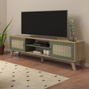 Ver imagem 1 de Rack Retrô para TV até 75 Polegadas MDF 180cm 2 Portas Charlotte Verde