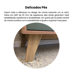 Rack para TV até 75 Polegadas 2 Portas com Pés Retro Charlotte - 7
