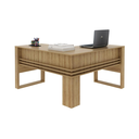 Ver imagem 5 de Mesa para Escritório em L 136cm com Detalhe Ripado ME4145 Amêndoa - Tecno Mobili