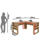 Ver imagem 6 de Mesa para Escritório em L 136cm com Detalhe Ripado ME4145 Amêndoa - Tecno Mobili