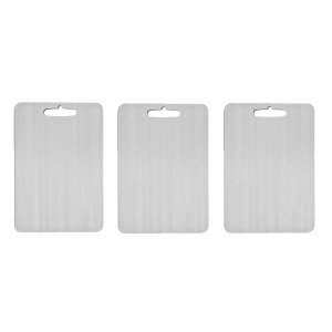 Tabua de Carne Corte Cozinha Profissional 36cm Aço Inox 3un