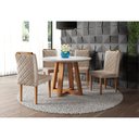Ver imagem 2 de Conjunto Sala de Jantar Topazio 4 Lugares Mesa Redonda 1,2M e 4 Cadeiras Móveis Mix