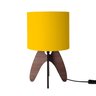 Abajur Giorno em Tecido Amarelo e base MDF - Bivolt - 2