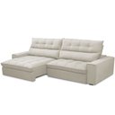 Ver imagem 5 de Sofá Retrátil Reclinável para Sala de Estar Living 290cm Dimas F04 Veludo Bege - Lyam Decor