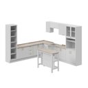 Ver imagem 2 de Cozinha Planejada 12 Peças com Tampo e Cristaleira e Ilha Marselha CabeCasa MadeiraOriginals Branco