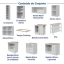 Ver imagem 6 de Cozinha Planejada 12 Peças com Tampo e Cristaleira e Ilha Marselha CabeCasa MadeiraOriginals Branco