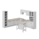 Ver imagem 3 de Cozinha Planejada 12 Peças com Tampo e Cristaleira e Ilha Marselha CabeCasa MadeiraOriginals Branco