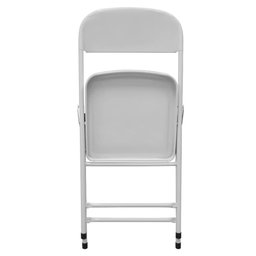 Cadeira Dobravel De Ferro Bar Restaurante Em Aço Branco - 3