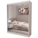 Ver imagem 3 de Guarda-roupa Solteiro Swift 2 Portas 2 Gavetas Espelhado Branco - Panorama Móveis