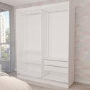 Ver imagem 5 de Guarda-roupa Solteiro Swift 2 Portas 2 Gavetas Espelhado Branco - Panorama Móveis