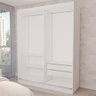 Guarda-roupa Solteiro Swift 2 Portas 2 Gavetas Espelhado Branco - Panorama Móveis - 5