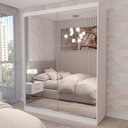 Ver imagem 1 de Guarda-roupa Solteiro Swift 2 Portas 2 Gavetas Espelhado Branco - Panorama Móveis