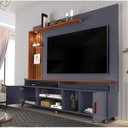 Ver imagem 4 de Estante Home para TV até 65 Polegadas Ripado com LED e Rodízios Ocean Carmolar